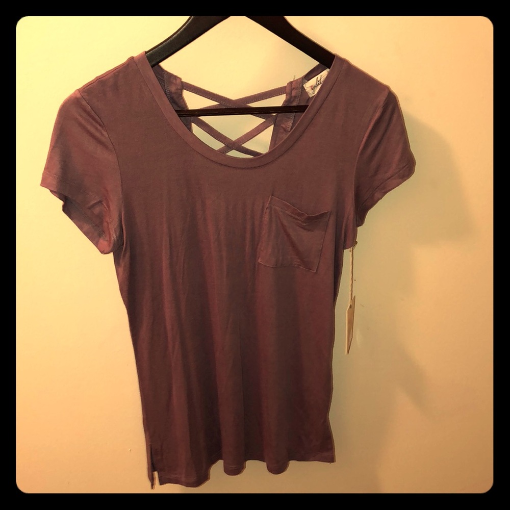 Dusty Purple Short Sleeve Ladder Back Tee